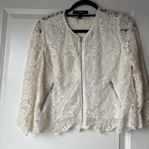 Forever 21 Women's Ivory Lace Blazer